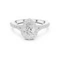 Pear Cut Halo Engagement Ring with Pavé Diamond Band