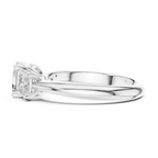 Asscher & Princess Three-Stone Diamond Engagement Ring