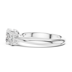 Cushion & Princess Three-Stone Diamond Engagement Ring