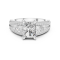 Radiant Cut Diamond & Pear Side Stone Engagement Ring