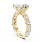 Oval Cut Eternity Diamond Engagement Ring with Double Row Band