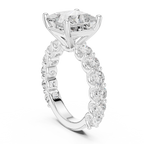 Princess Cut Diamond Eternity Engagement Ring with Shared Prong Band