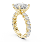Princess Cut Diamond Eternity Engagement Ring with Shared Prong Band