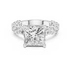 Princess Cut Diamond Eternity Engagement Ring with Shared Prong Band