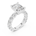 Radiant Cut Diamond Eternity Engagement Ring with Shared Prong Band