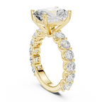Radiant Cut Diamond Eternity Engagement Ring with Shared Prong Band