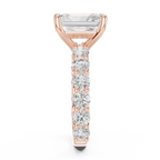 Radiant Cut Diamond Eternity Engagement Ring with Shared Prong Band