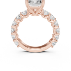 Radiant Cut Diamond Eternity Engagement Ring with Shared Prong Band