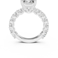 Radiant Cut Diamond Eternity Engagement Ring with Shared Prong Band