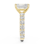 Radiant Cut Diamond Eternity Engagement Ring with Shared Prong Band