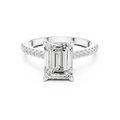 2.09 CT Emerald Cut Diamond Hidden Halo Pavé Engagement Ring