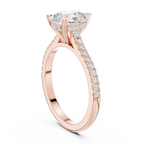 1.62 CT Pear Cut Diamond Cathedral Pavé Engagement Ring