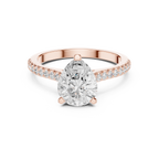 1.62 CT Pear Cut Diamond Cathedral Pavé Engagement Ring