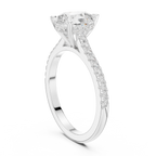 1.62 CT Pear Cut Diamond Cathedral Pavé Engagement Ring