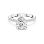 1.62 CT Pear Cut Diamond Cathedral Pavé Engagement Ring