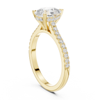 1.62 CT Pear Cut Diamond Cathedral Pavé Engagement Ring
