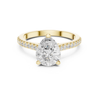 1.62 CT Pear Cut Diamond Cathedral Pavé Engagement Ring