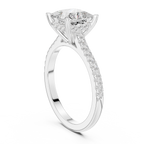 2.15 CT Princess Cut Diamond Cathedral Pavé Engagement Ring