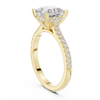 2.15 CT Princess Cut Diamond Cathedral Pavé Engagement Ring