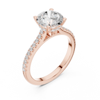2.00 CT Round Brilliant Diamond Cathedral Pavé Engagement Ring