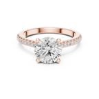 2.00 CT Round Brilliant Diamond Cathedral Pavé Engagement Ring