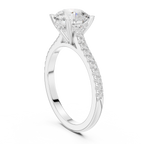 2.00 CT Round Brilliant Diamond Cathedral Pavé Engagement Ring