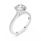 2.00 CT Round Brilliant Diamond Cathedral Pavé Engagement Ring