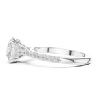 2.00 CT Round Brilliant Diamond Cathedral Pavé Engagement Ring