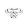 2.00 CT Round Brilliant Diamond Cathedral Pavé Engagement Ring