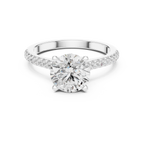 2.00 CT Round Brilliant Diamond Cathedral Pavé Engagement Ring