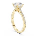 2.00 CT Round Brilliant Diamond Cathedral Pavé Engagement Ring