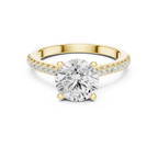 2.00 CT Round Brilliant Diamond Cathedral Pavé Engagement Ring