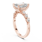 2.10 CT Emerald Cut Diamond Three Stone Engagement Ring