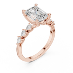 2.10 CT Emerald Cut Diamond Three Stone Engagement Ring