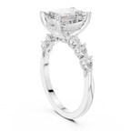 2.10 CT Emerald Cut Diamond Three Stone Engagement Ring
