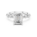 2.10 CT Emerald Cut Diamond Three Stone Engagement Ring
