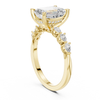 2.10 CT Emerald Cut Diamond Three Stone Engagement Ring
