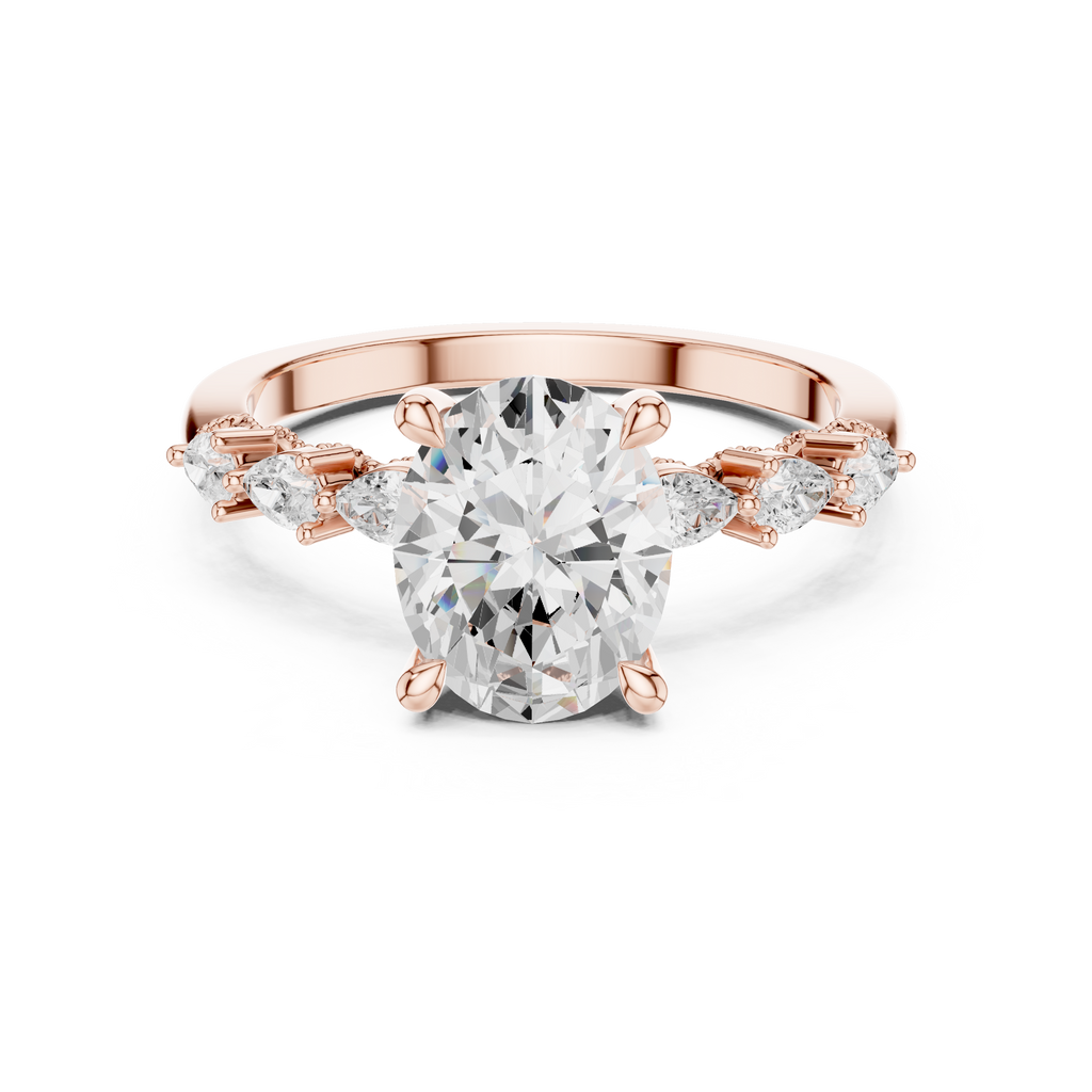 1.67 CT Oval Cut Diamond Three Stone Engagement Ring