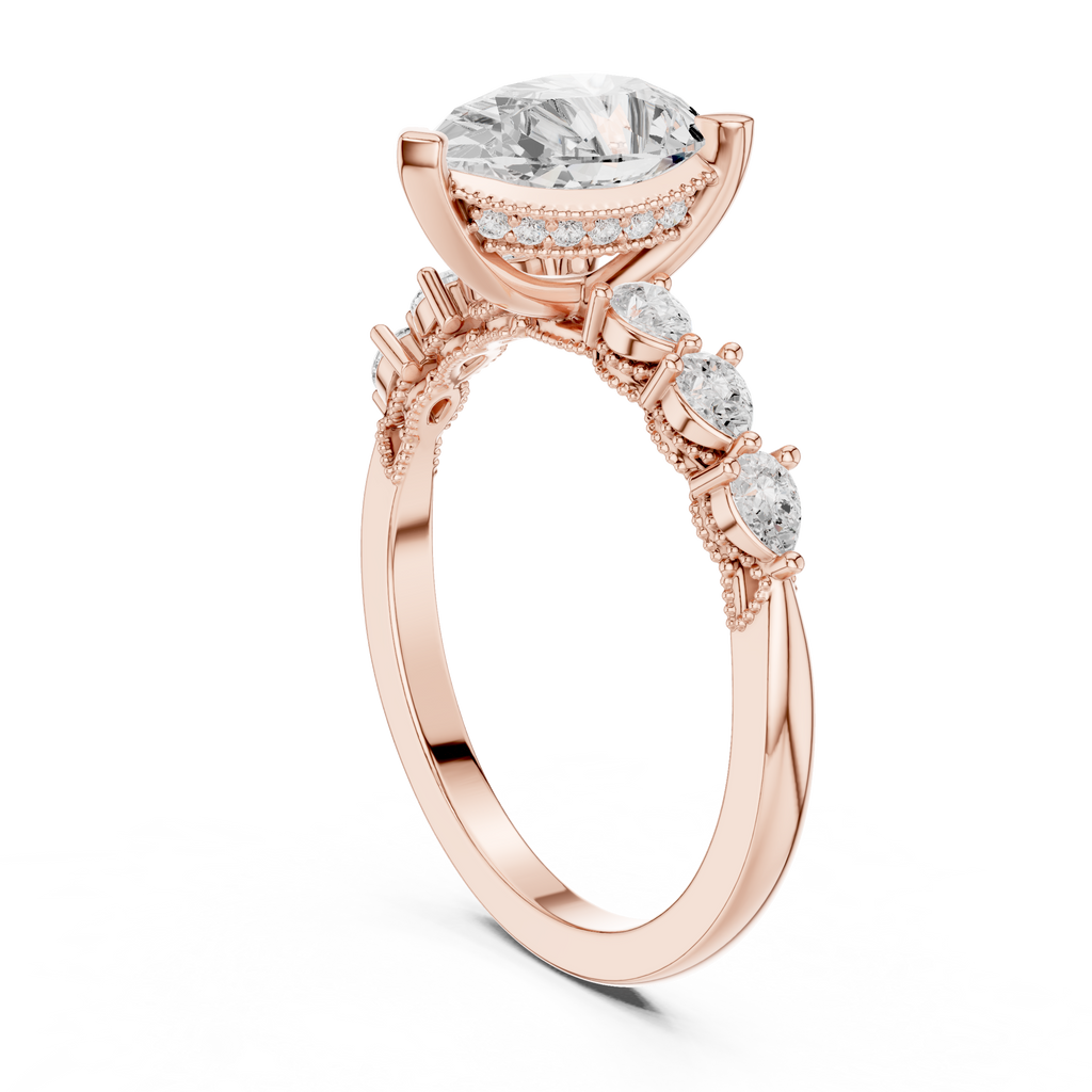 1.60 CT Pear Cut Diamond Three Stone Engagement Ring