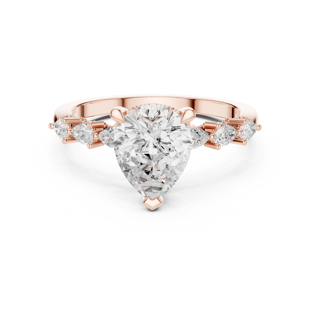 1.60 CT Pear Cut Diamond Three Stone Engagement Ring