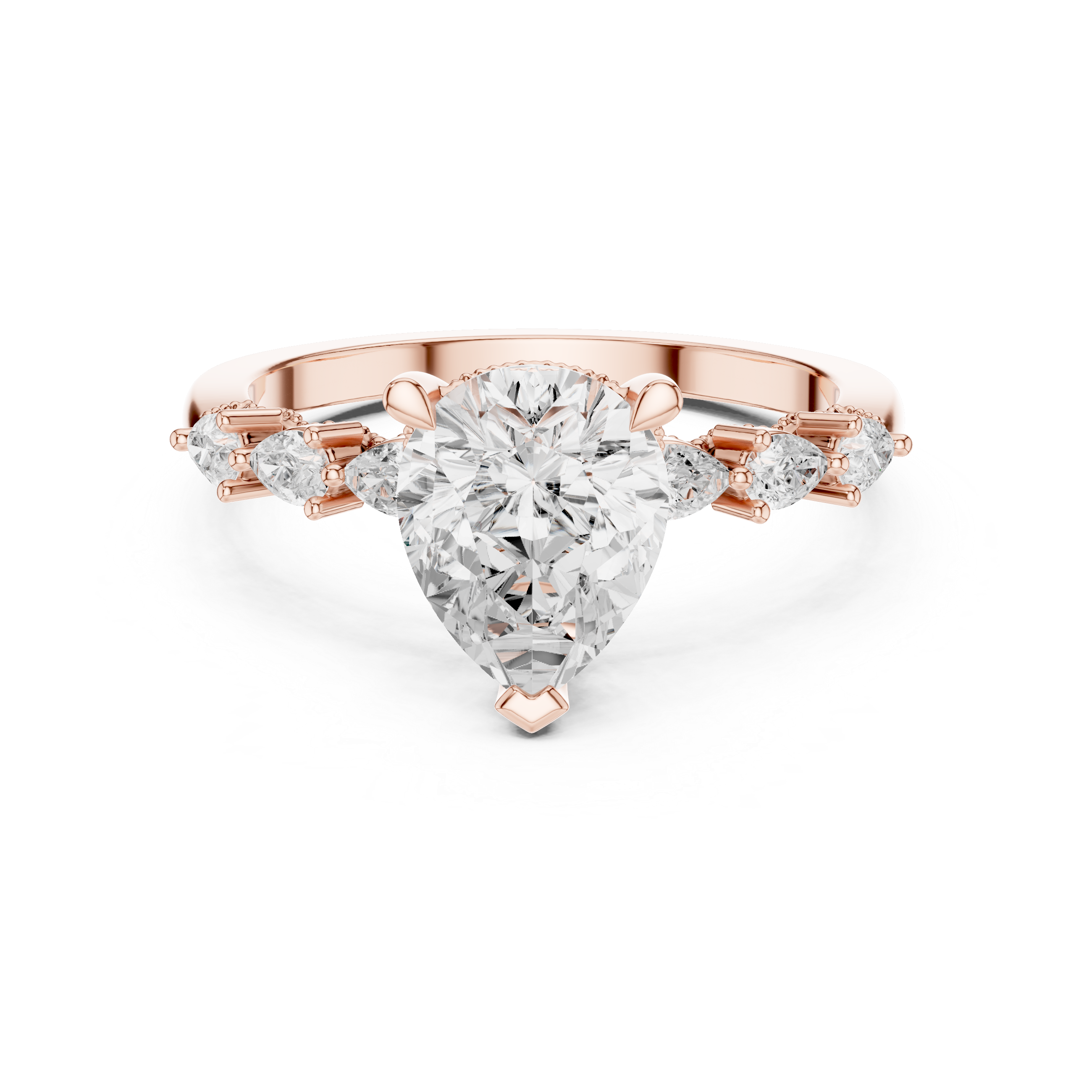 1.60 CT Pear Cut Diamond Three Stone Engagement Ring