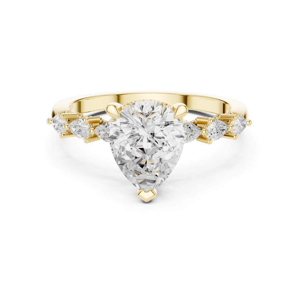 1.60 CT Pear Cut Diamond Three Stone Engagement Ring