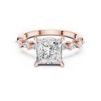 1.77 CT Princess Cut Diamond Three Stone Engagement Ring