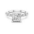 1.77 CT Princess Cut Diamond Three Stone Engagement Ring