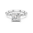 1.77 CT Princess Cut Diamond Three Stone Engagement Ring