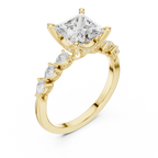 1.77 CT Princess Cut Diamond Three Stone Engagement Ring