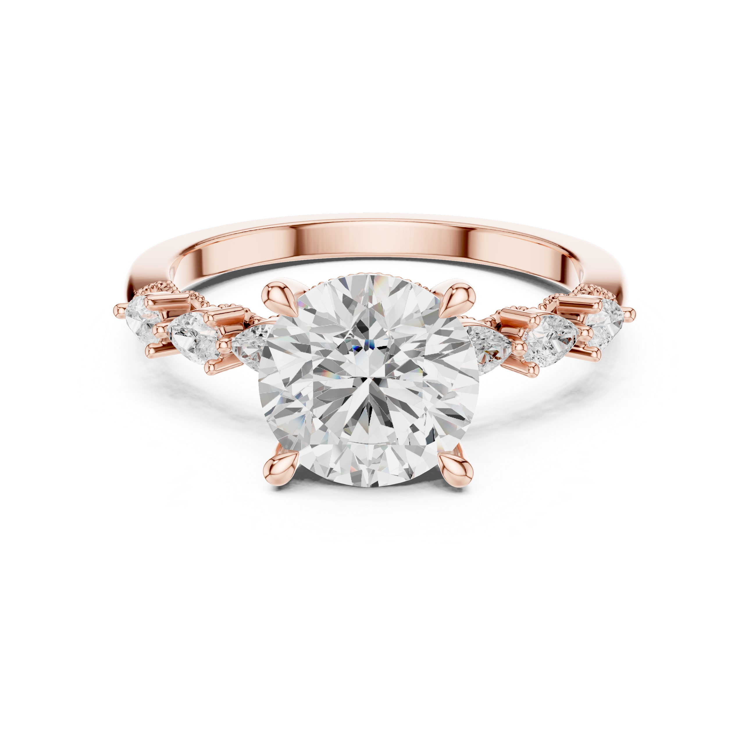 2.00 CT Round Brilliant Diamond Three Stone Engagement Ring