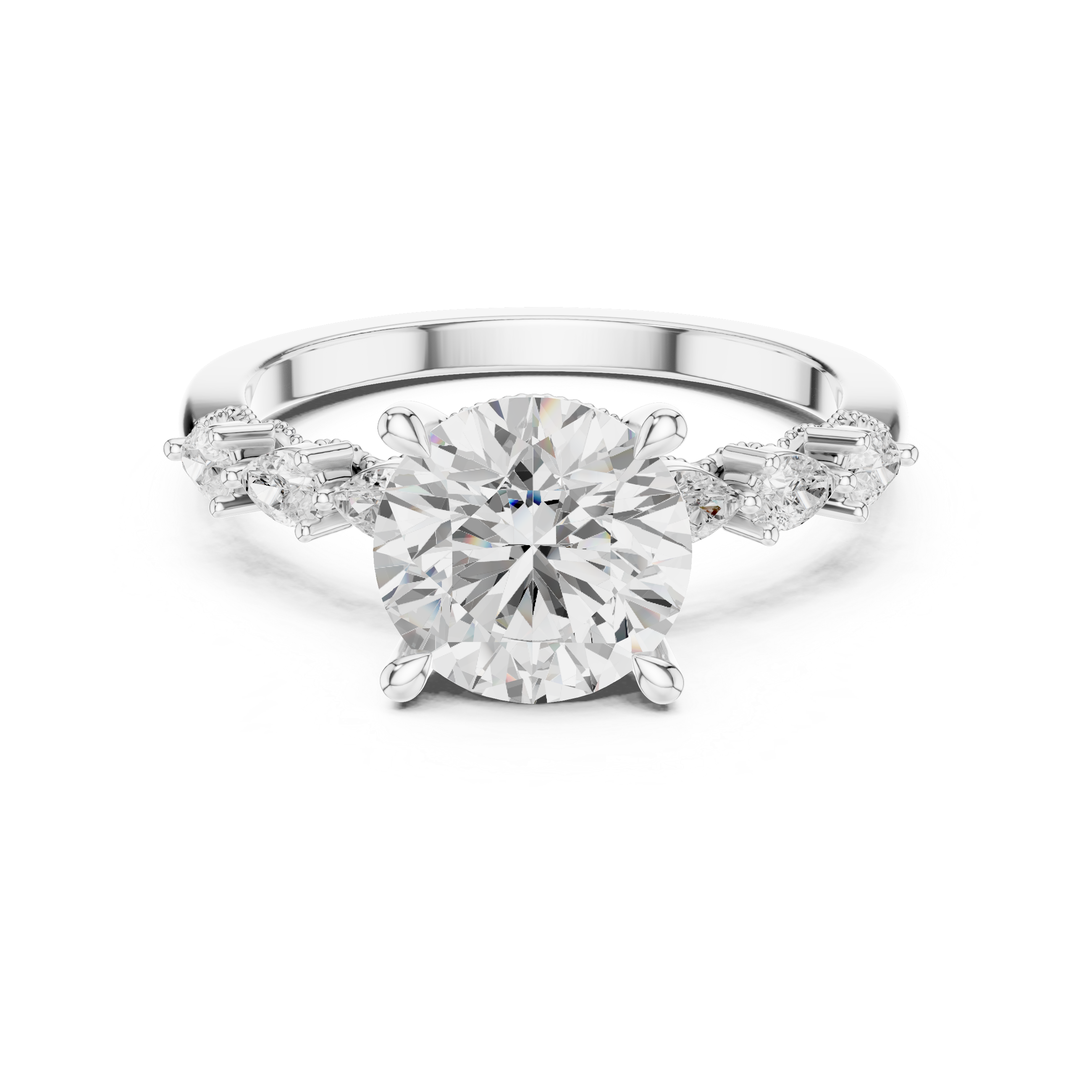 2.00 CT Round Brilliant Diamond Three Stone Engagement Ring