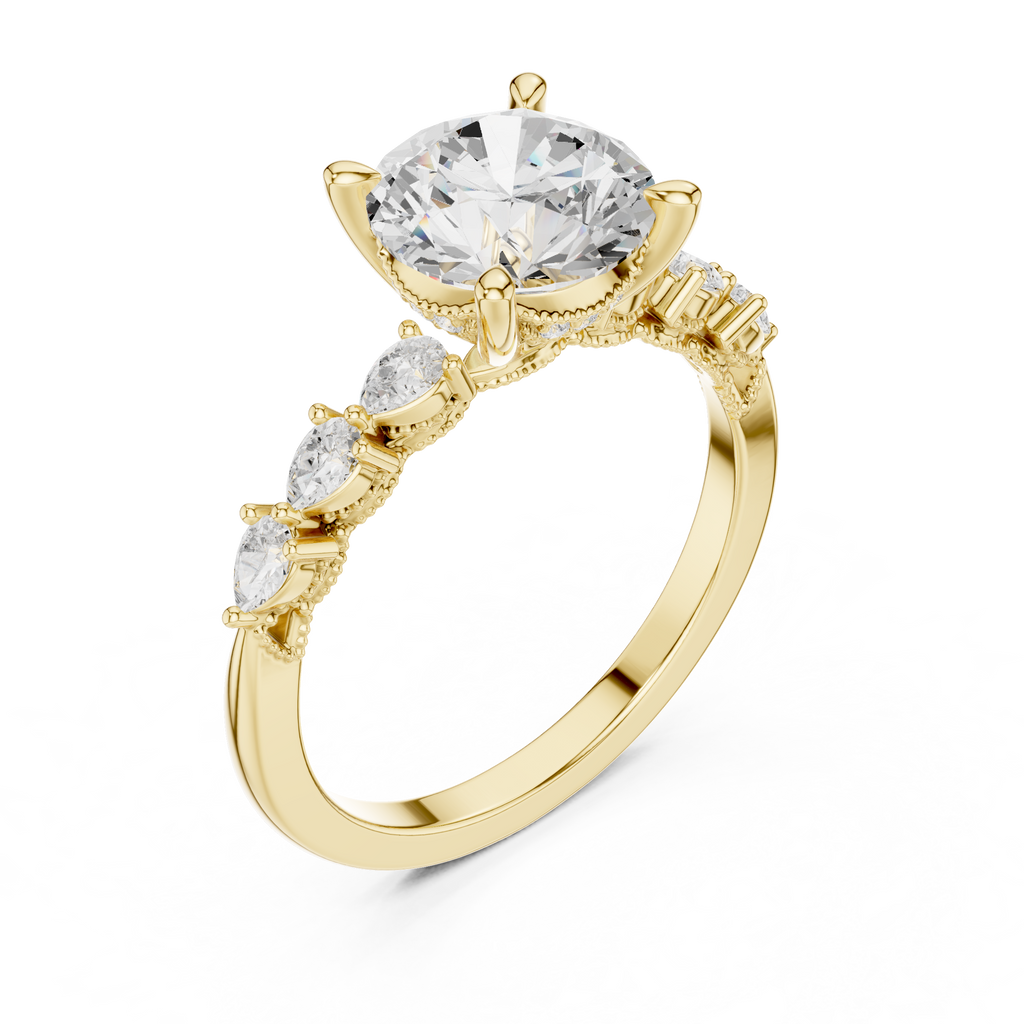 2.00 CT Round Brilliant Diamond Three Stone Engagement Ring