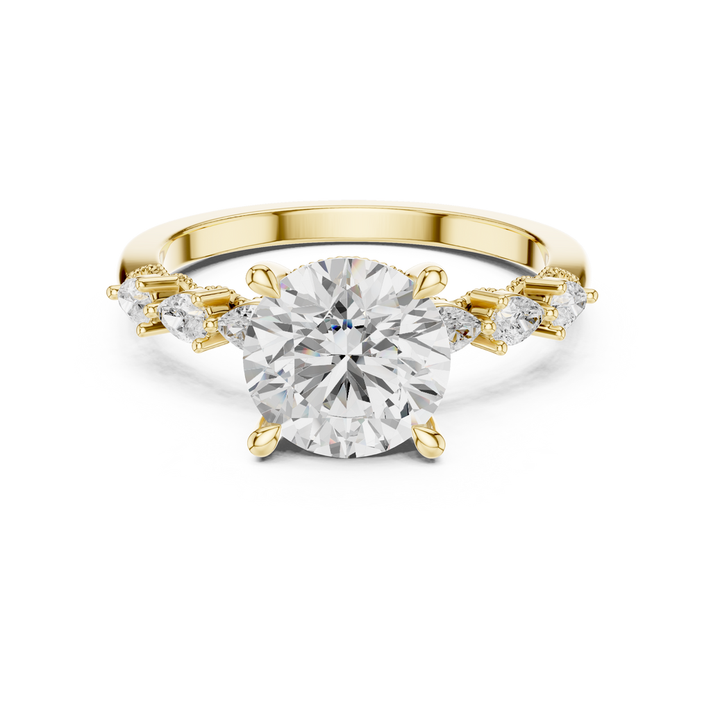 2.00 CT Round Brilliant Diamond Three Stone Engagement Ring